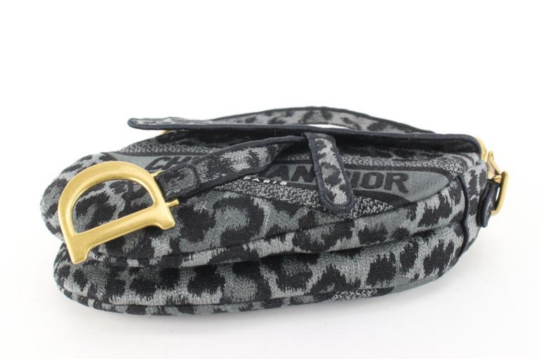 Dior Gray Mizza Embroidery Leopard Saddle Bag 96d729s at 1stDibs