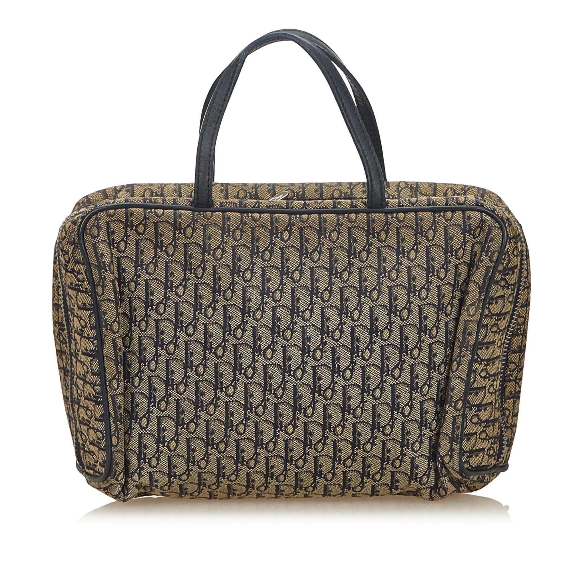Dior Gray Oblique Canvas Handbag In Good Condition In Orlando, FL