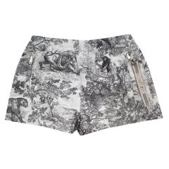 Dior - Short en taffetas technique Toile de Jouy gris 40