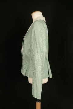Dior Green and White Jacket with Lace Trim