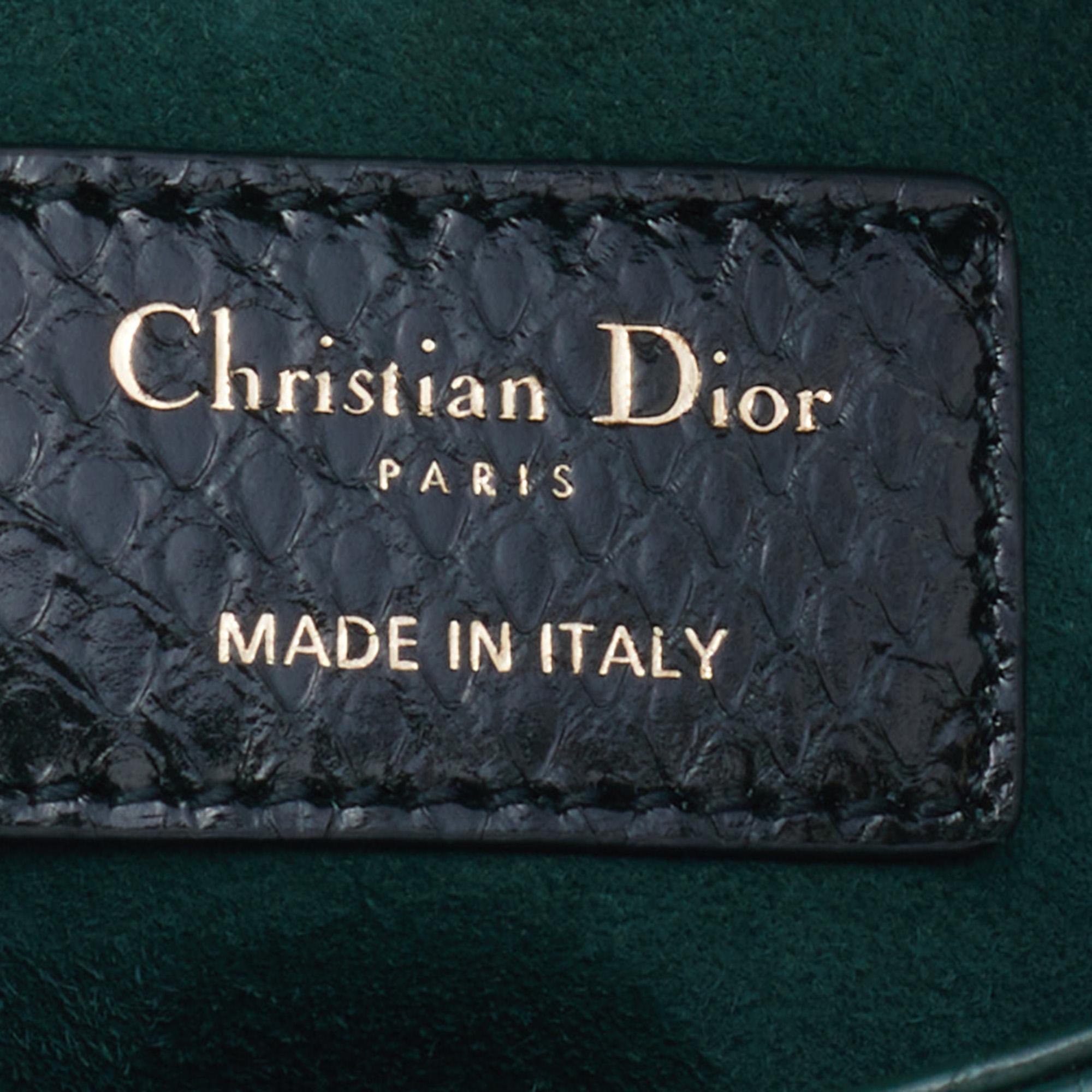 Dior Green Ayers Mini Lady Dior Chain Tote 3