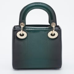 Dior Green Ayers Mini Lady Dior Chain Tote