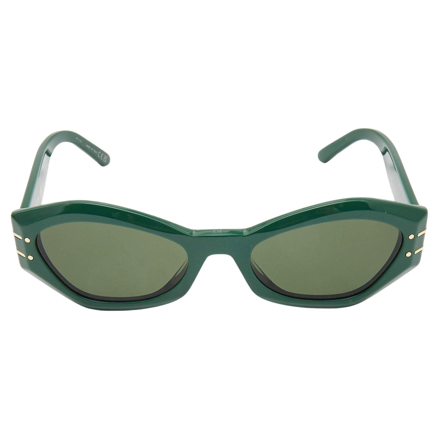 Dior Green/Black DiorSignature Cat Eye Sunglasses For Sale