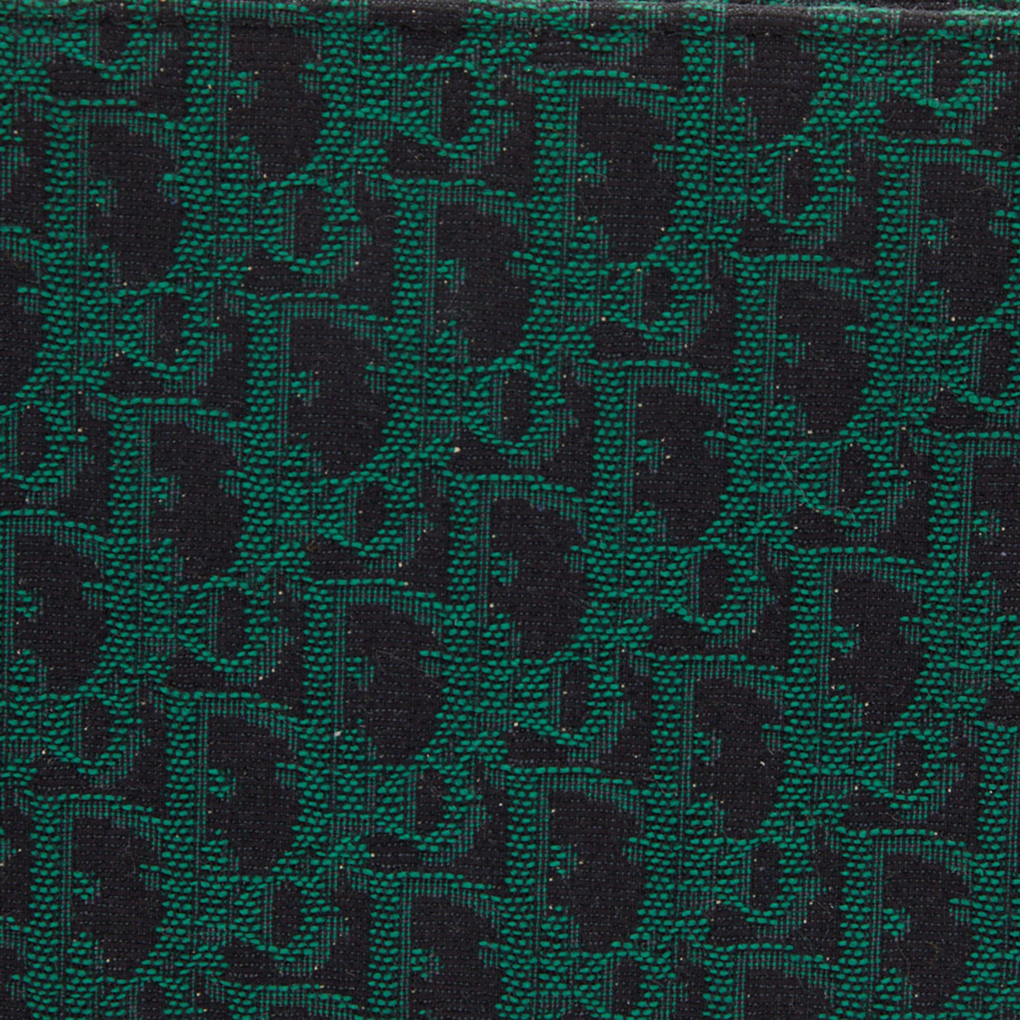 Dior Green/Black Oblique Canvas Zip Pouch Clutch 7