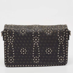 Dior Green/Black Studded Leather Medium Dio(r)evolution J'Adior Chain Bag