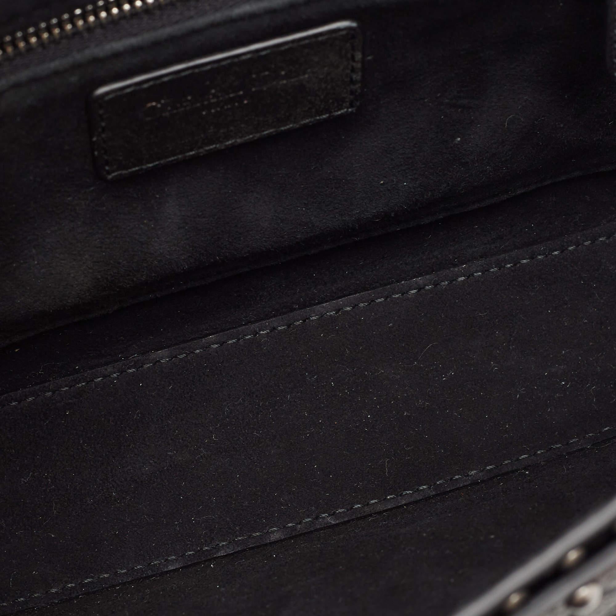 Dior Green/Black Studded Leather Medium Dio(r)evolution J'Adior Chain Bag For Sale 3