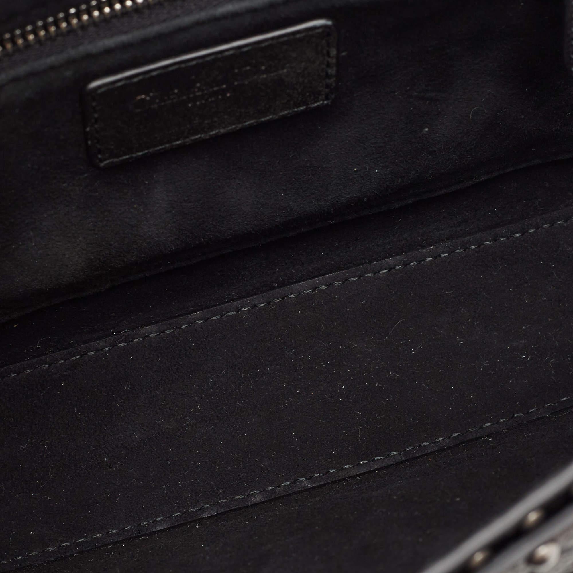Dior Green/Black Studded Leather Medium Dio(r)evolution J'Adior Chain Bag For Sale 4