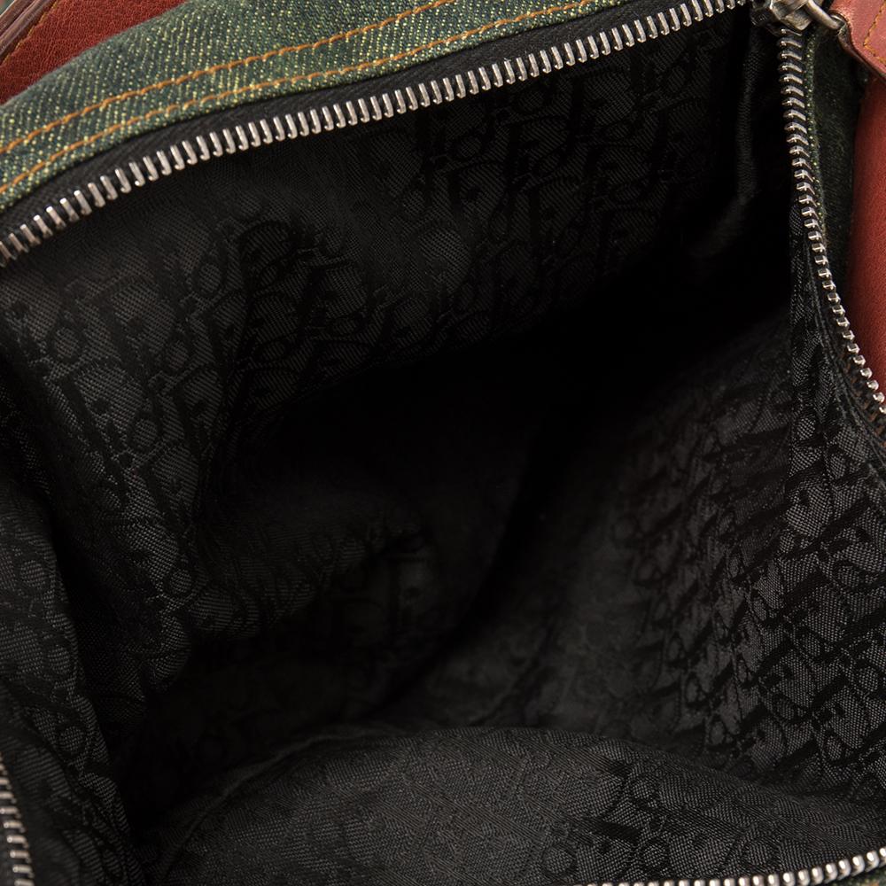 Dior Green/Brown Canvas and Leather Large Gaucho Double Saddle Bag 3