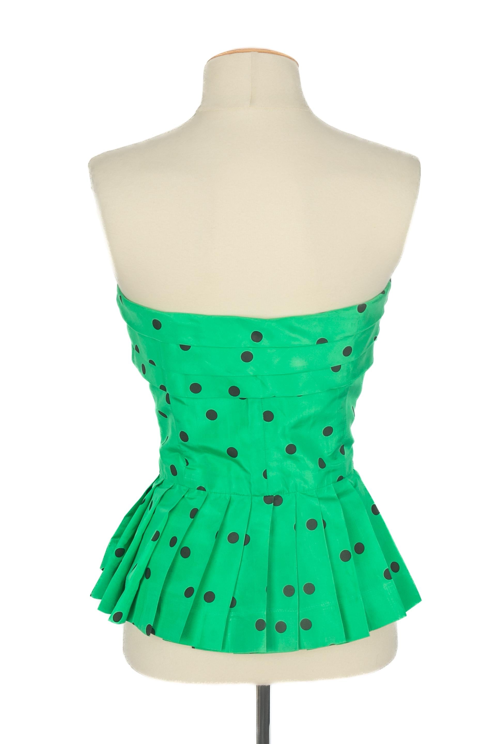 Women's Dior green bustier top For Sale