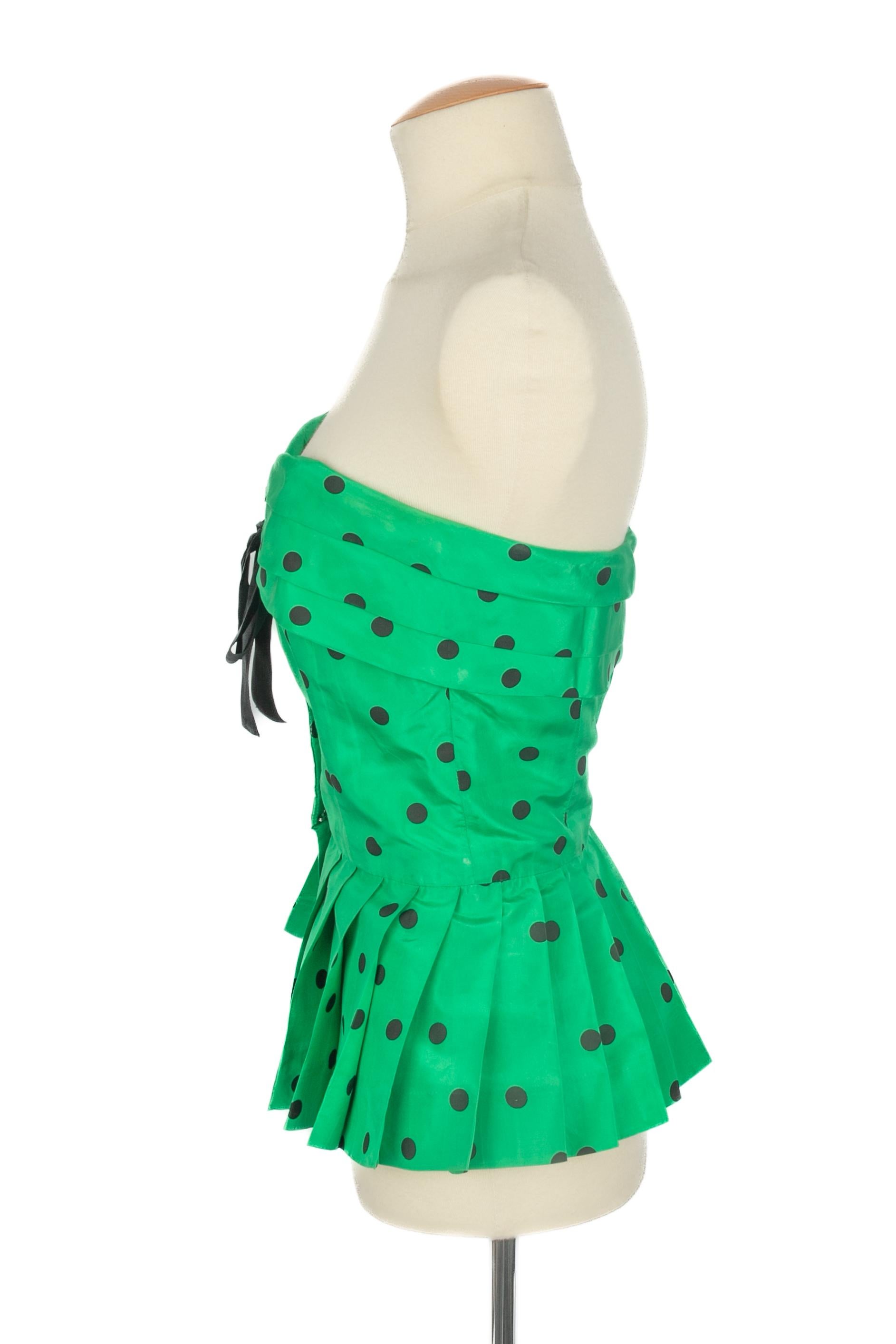 Dior green bustier top For Sale 1