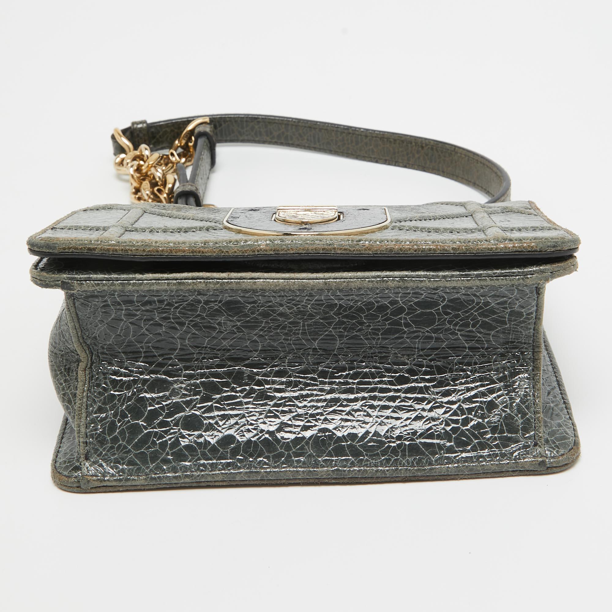 Dior Green Ceramic Effect Leather Diorama Club Shoulder Bag 5