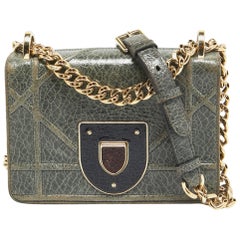 Dior Green Ceramic Effect Leather Diorama Club Shoulder Bag