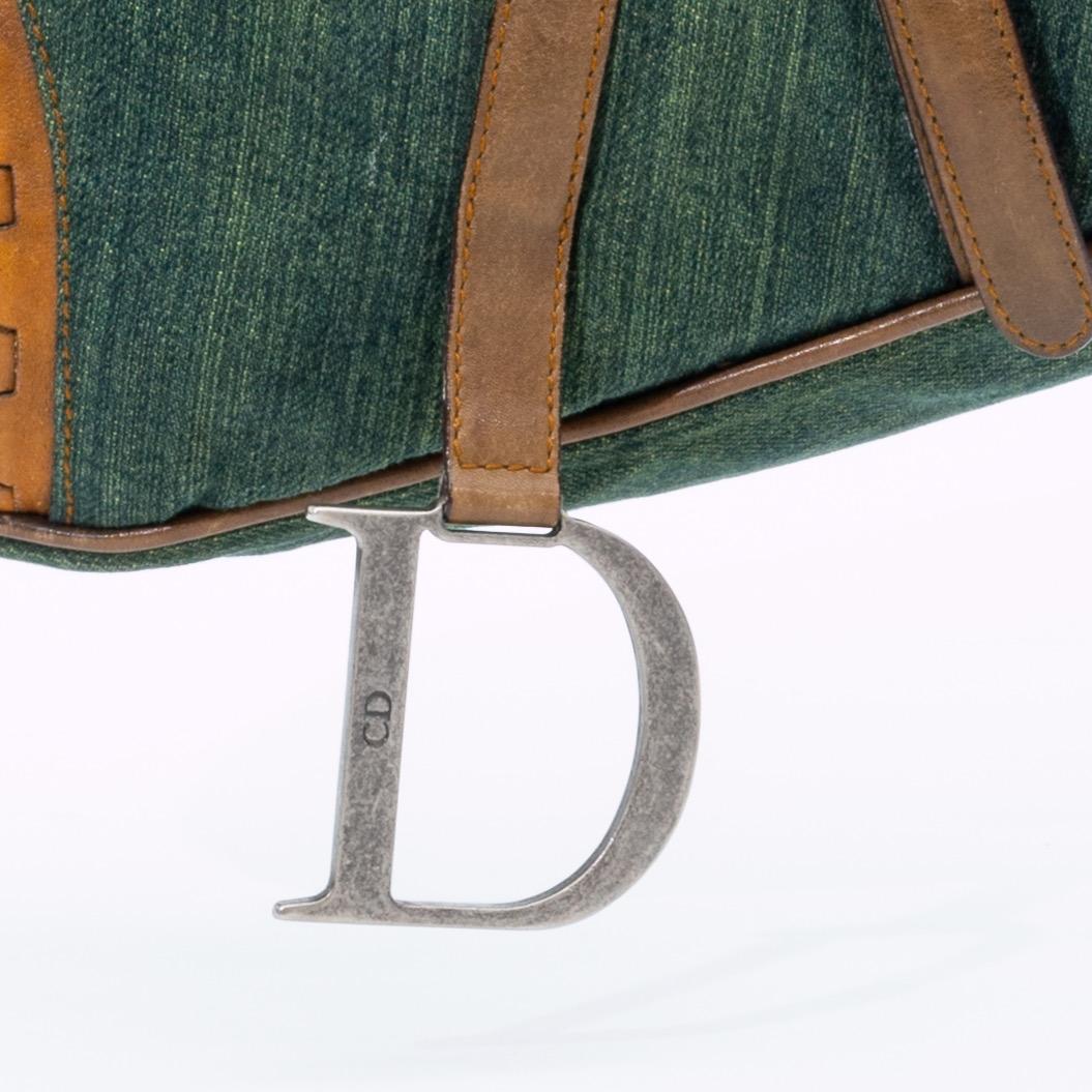 Women's Dior Green Denim Calfskin Saddle Bag (2006)