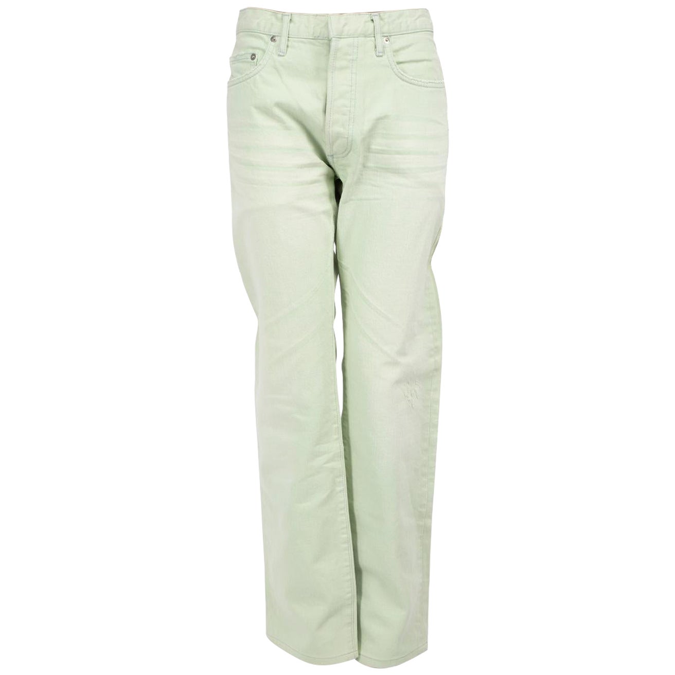 Dior Denim Green Straight-Leg Jeans Taille XL