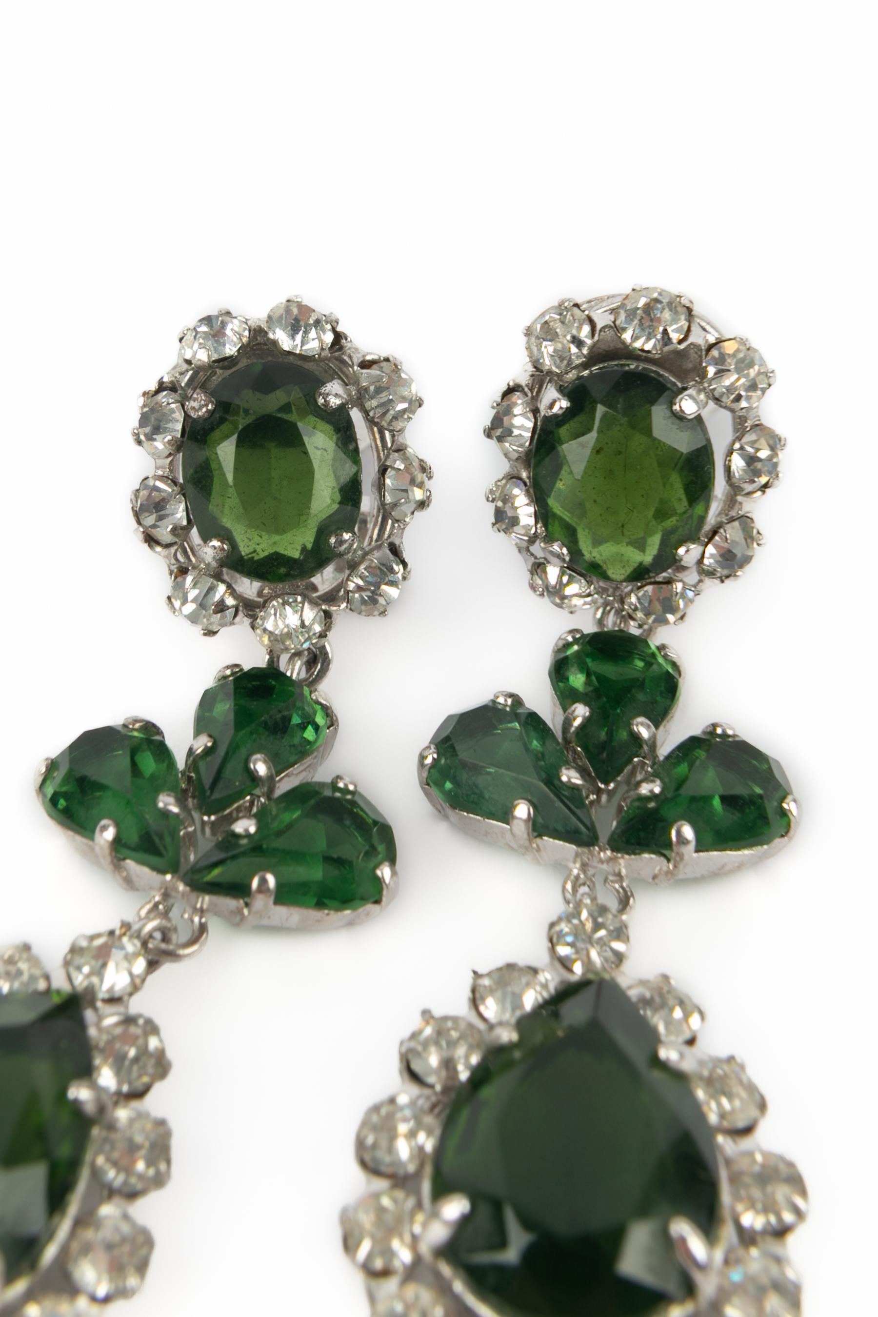 Orecchini verdi Dior 1958 in vendita 3