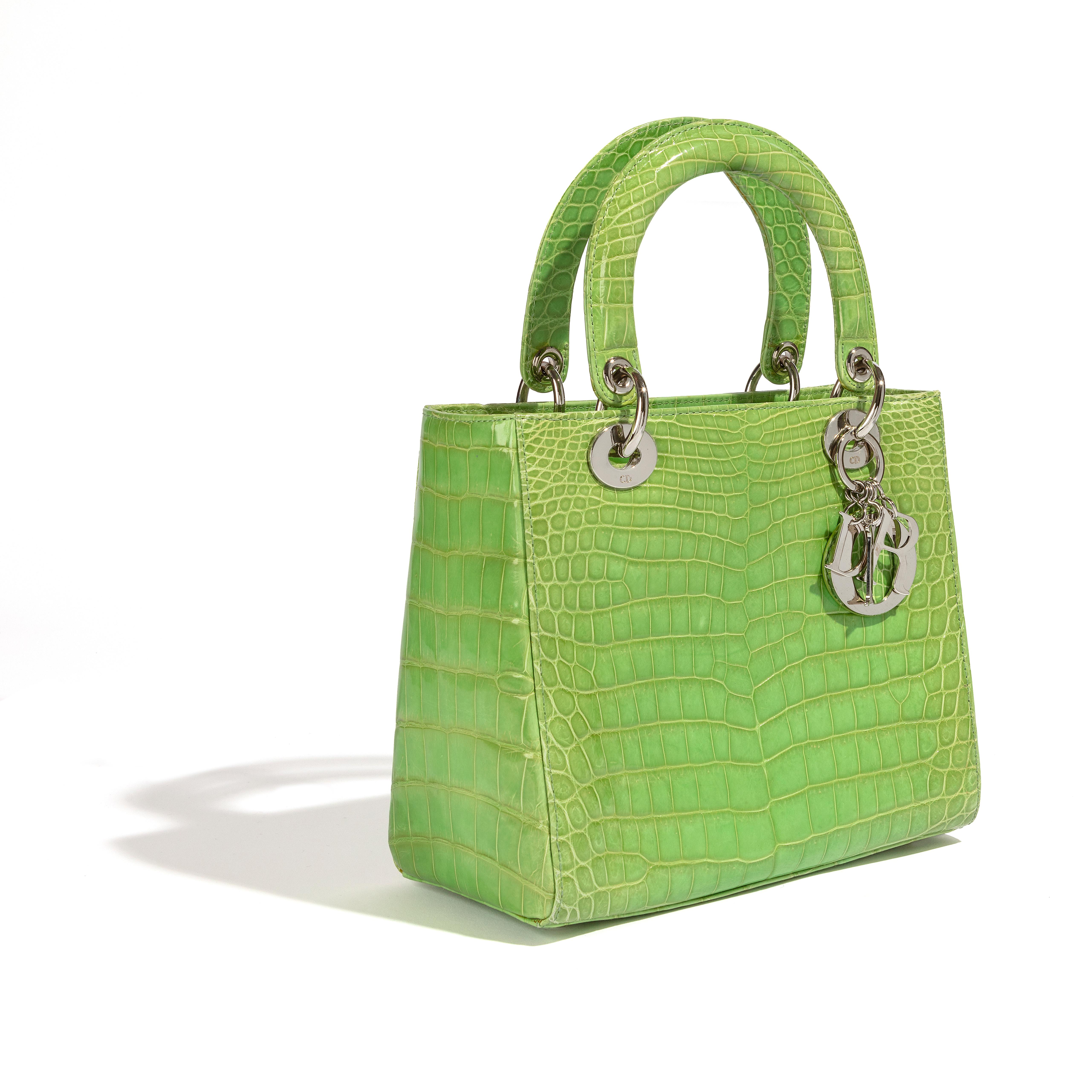 Dior Green Lady Dior In Excellent Condition For Sale In London, GB