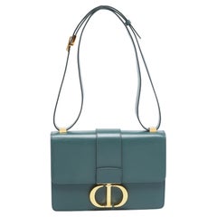 Used Dior Green Leather 30 Montaigne Shoulder Bag