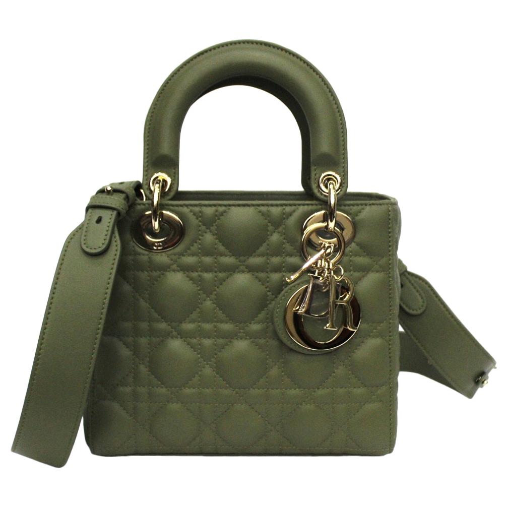 Dior Green Leather Lady Bag