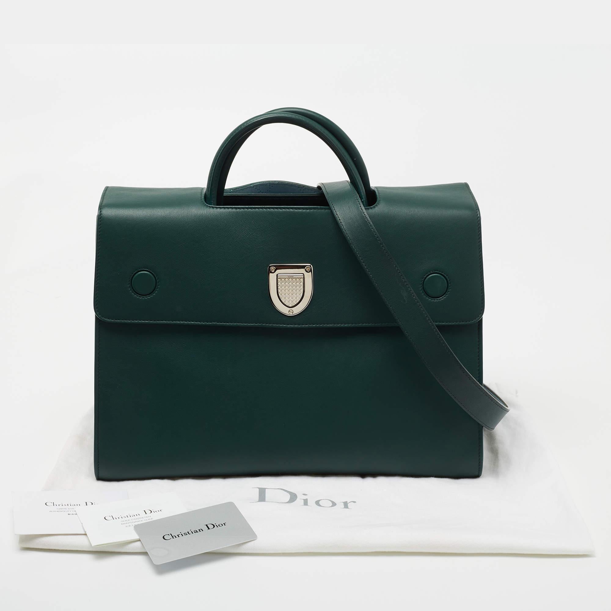 Dior Green Leather Large Diorever Tote 12