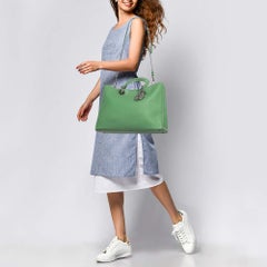 Dior Green Leather Large Diorissimo Shopper Tote