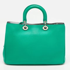 Dior Green Leather Large Diorissimo Shopper Tote