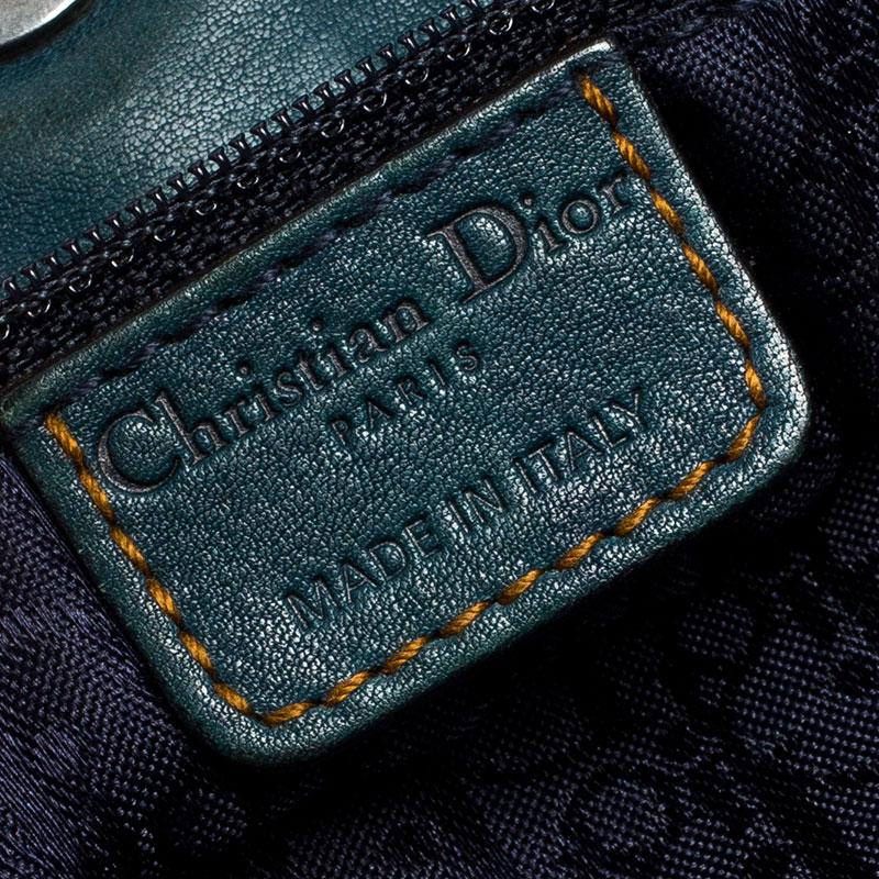 Dior Green Leather Large Gaucho Double Saddle Shoulder Bag 1