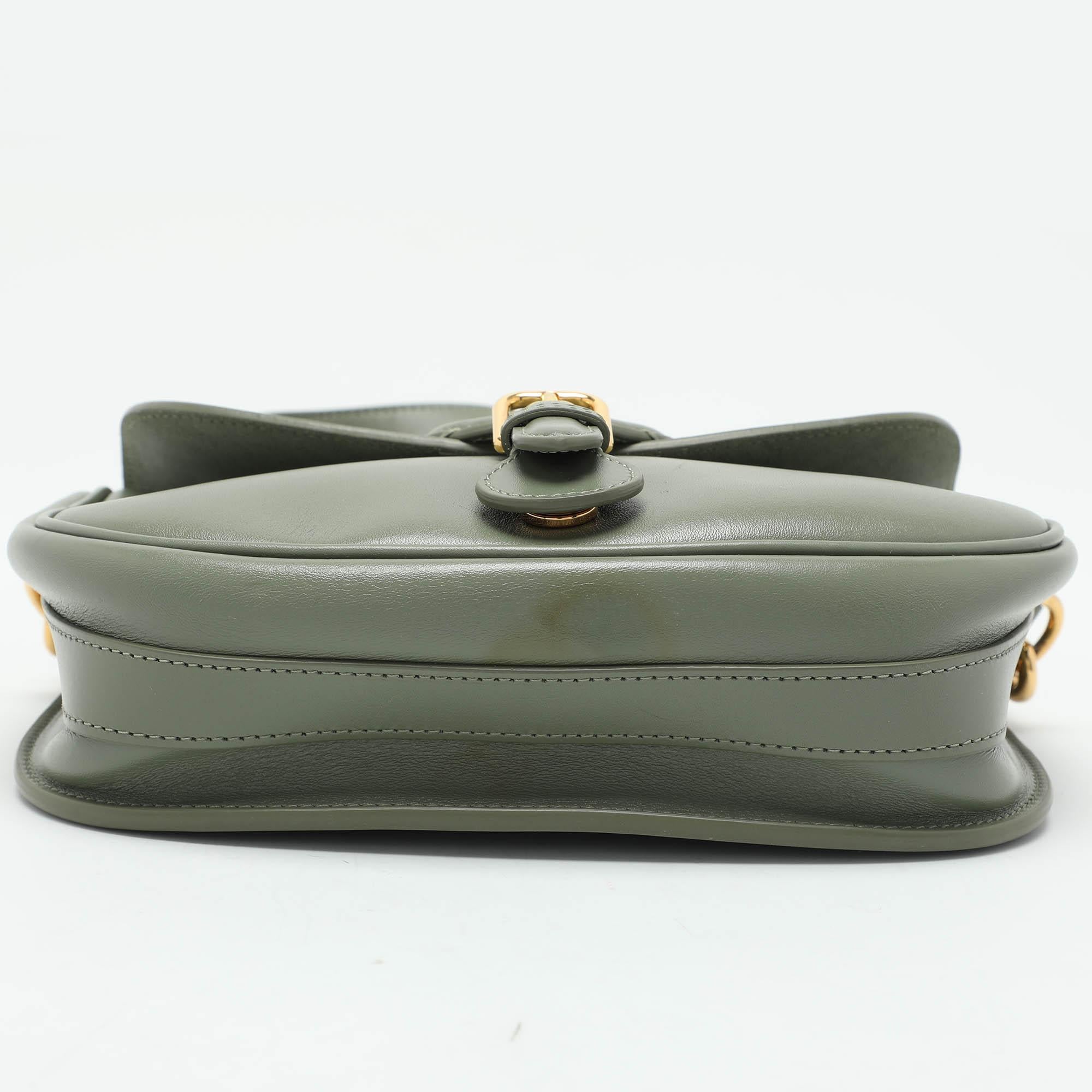 Dior Green Leather Medium Bobby Shoulder Bag For Sale 1
