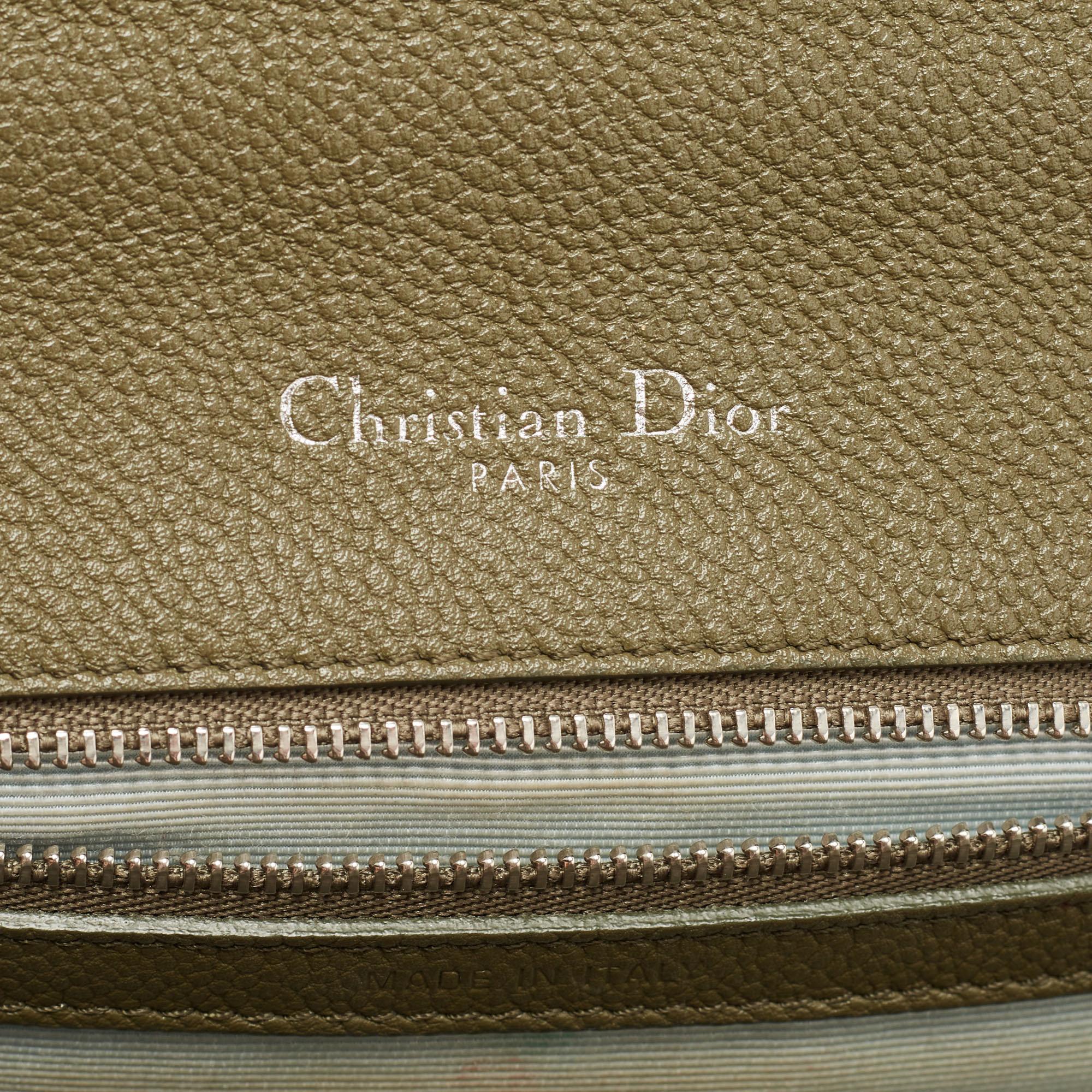 Dior Green Leather Medium Diorama Flap Shoulder Bag 11