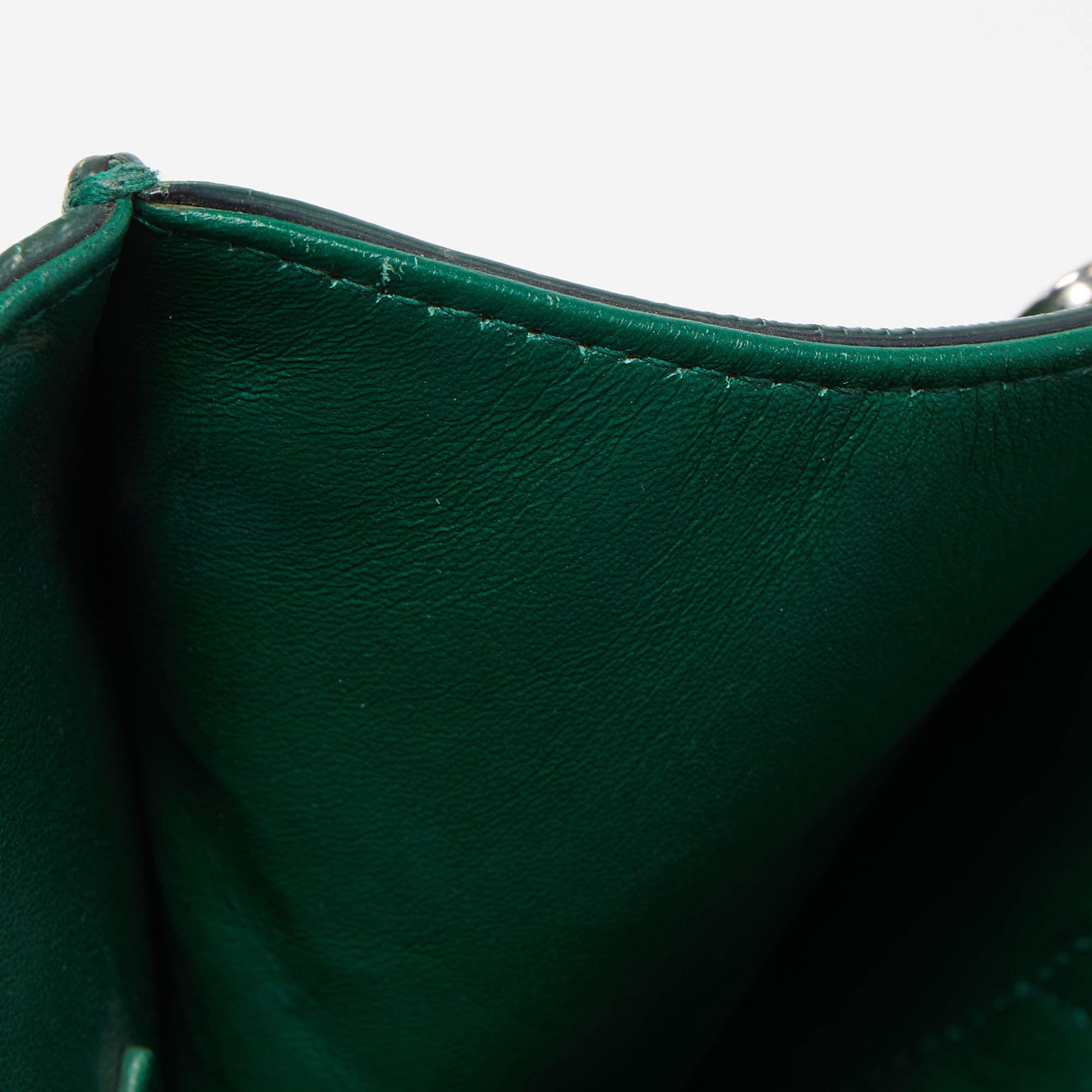 Dior Green Leather Medium Diorever Bag For Sale 6