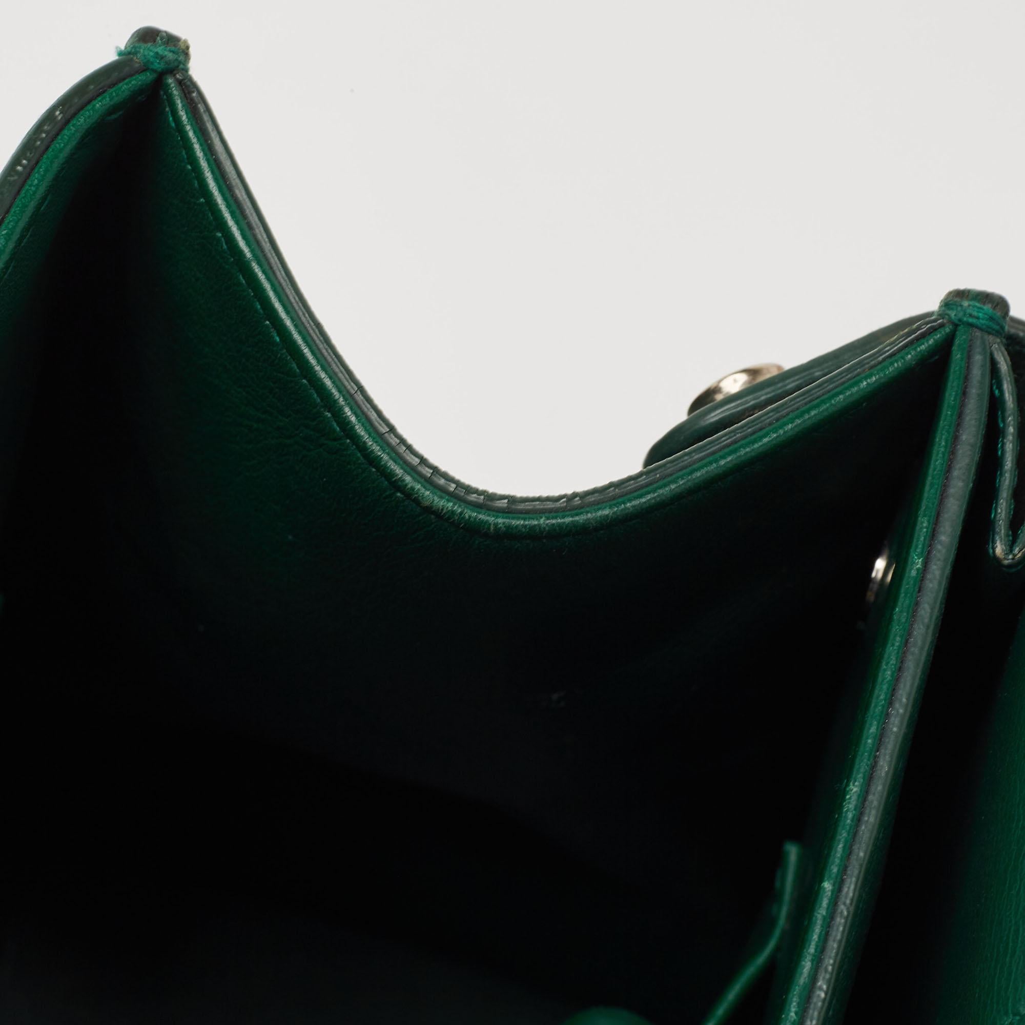 Dior Green Leather Medium Diorever Bag For Sale 6