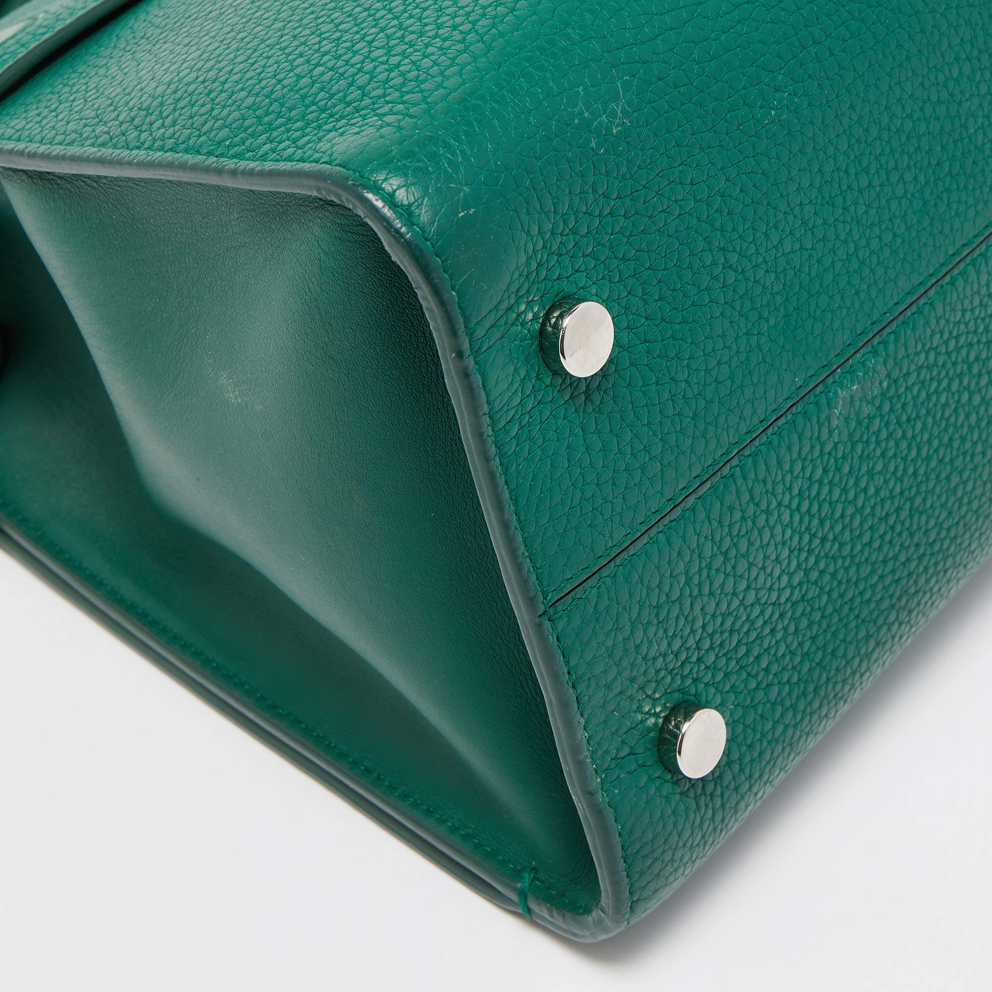 Dior Green Leather Medium Diorever Bag For Sale 9