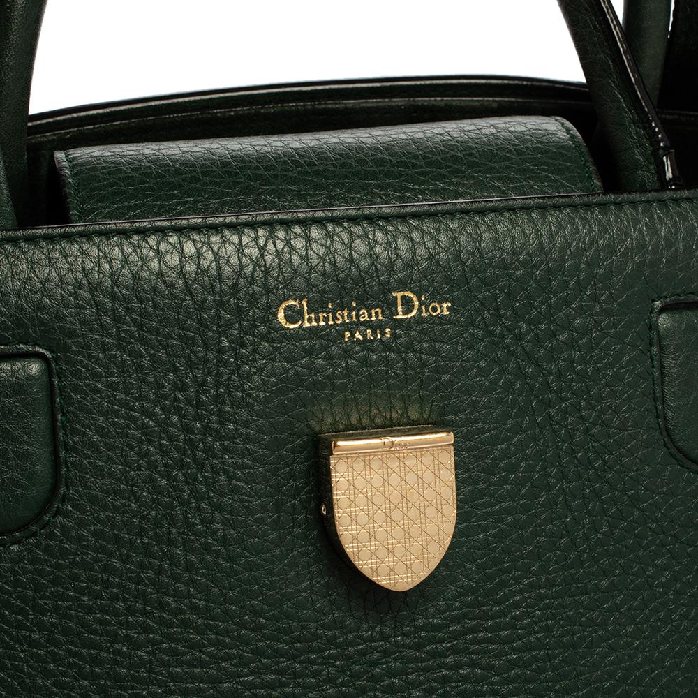 Dior Green Leather Medium Diorever Bag 9