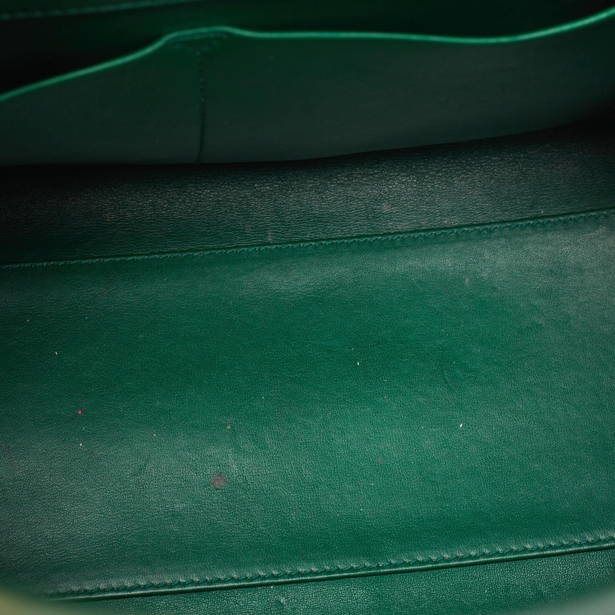 Dior Green Leather Medium Diorever Bag For Sale 12