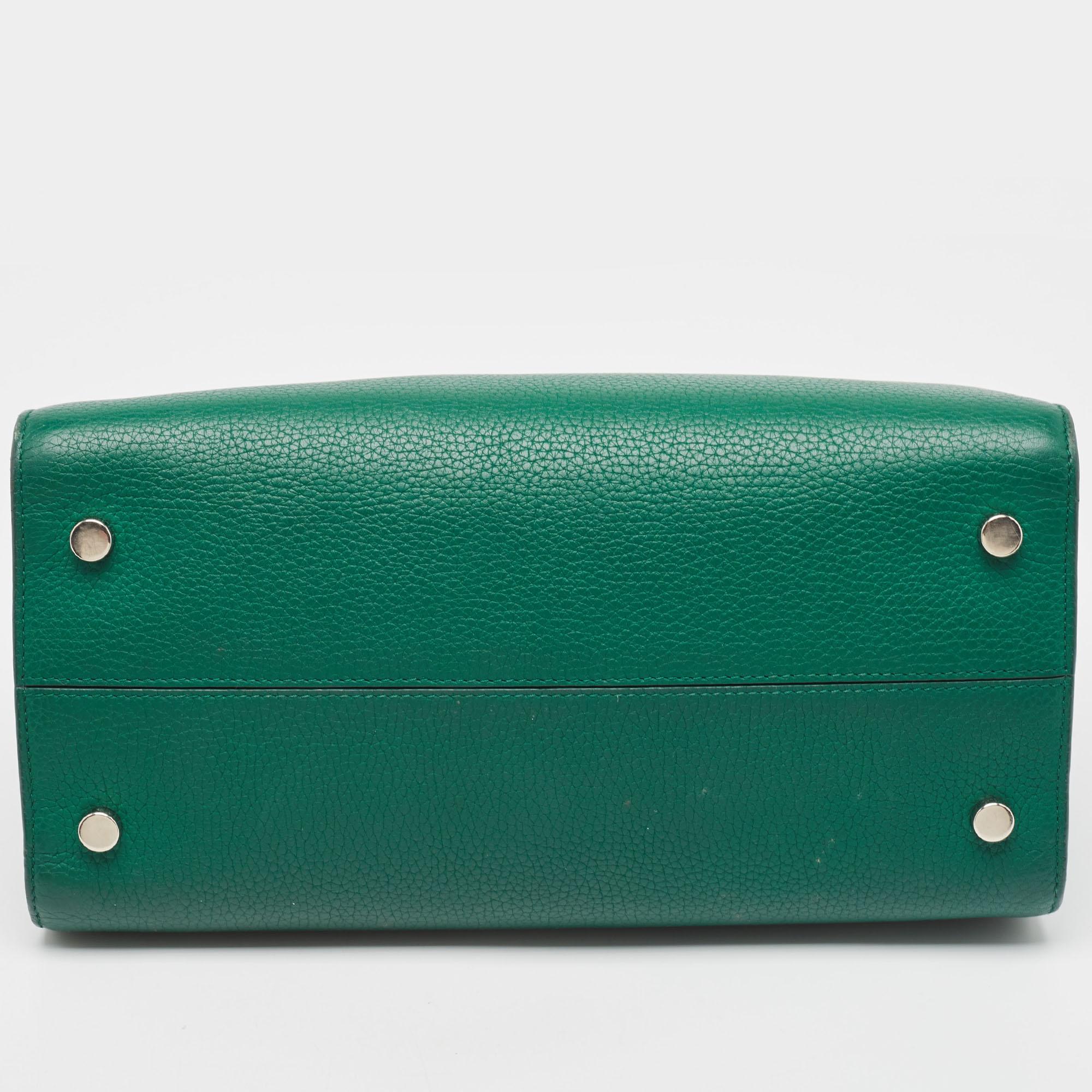 Dior Green Leather Medium Diorever Bag For Sale 1
