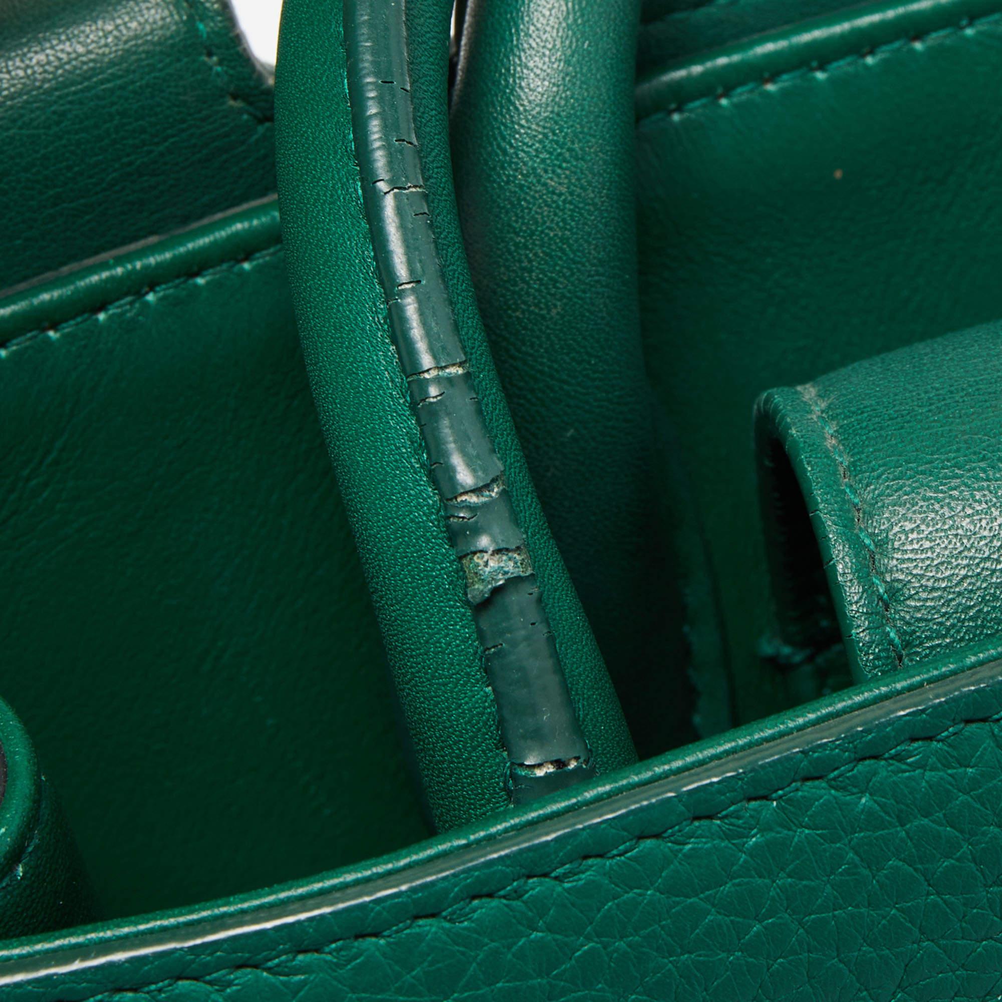 Dior Green Leather Medium Diorever Bag For Sale 2