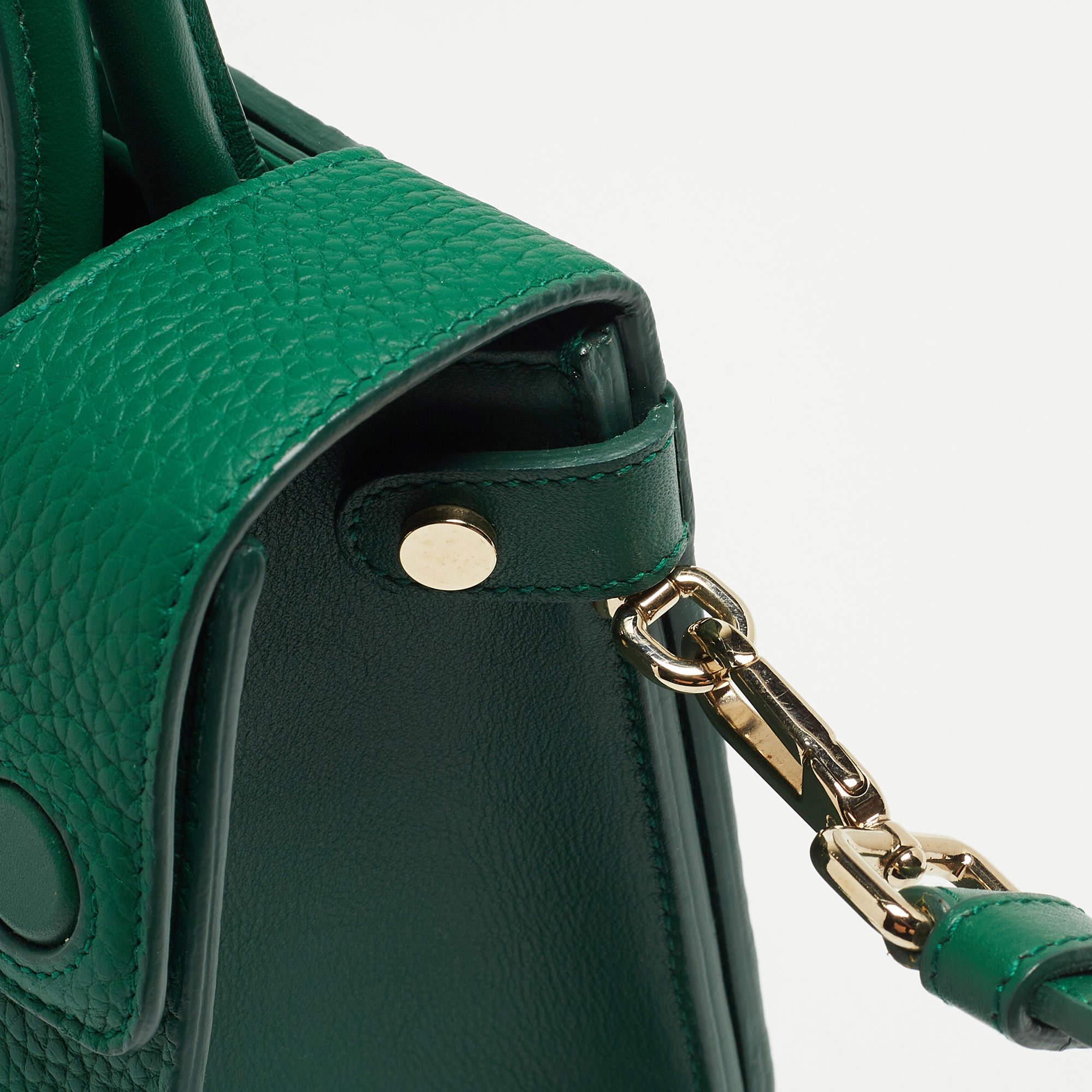 Dior Green Leather Mini Diorever Top Handle Bag 6