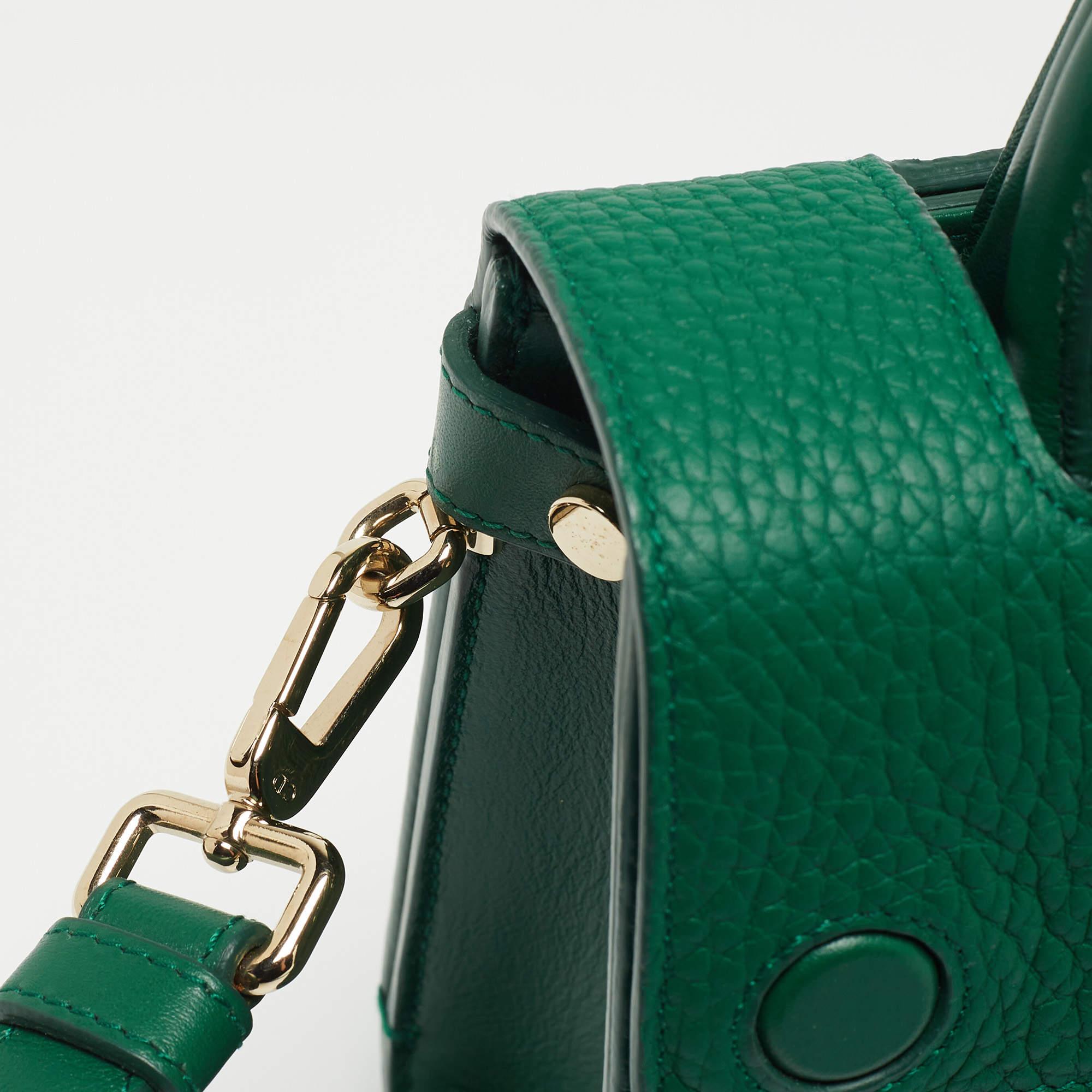 Dior Green Leather Mini Diorever Top Handle Bag 7