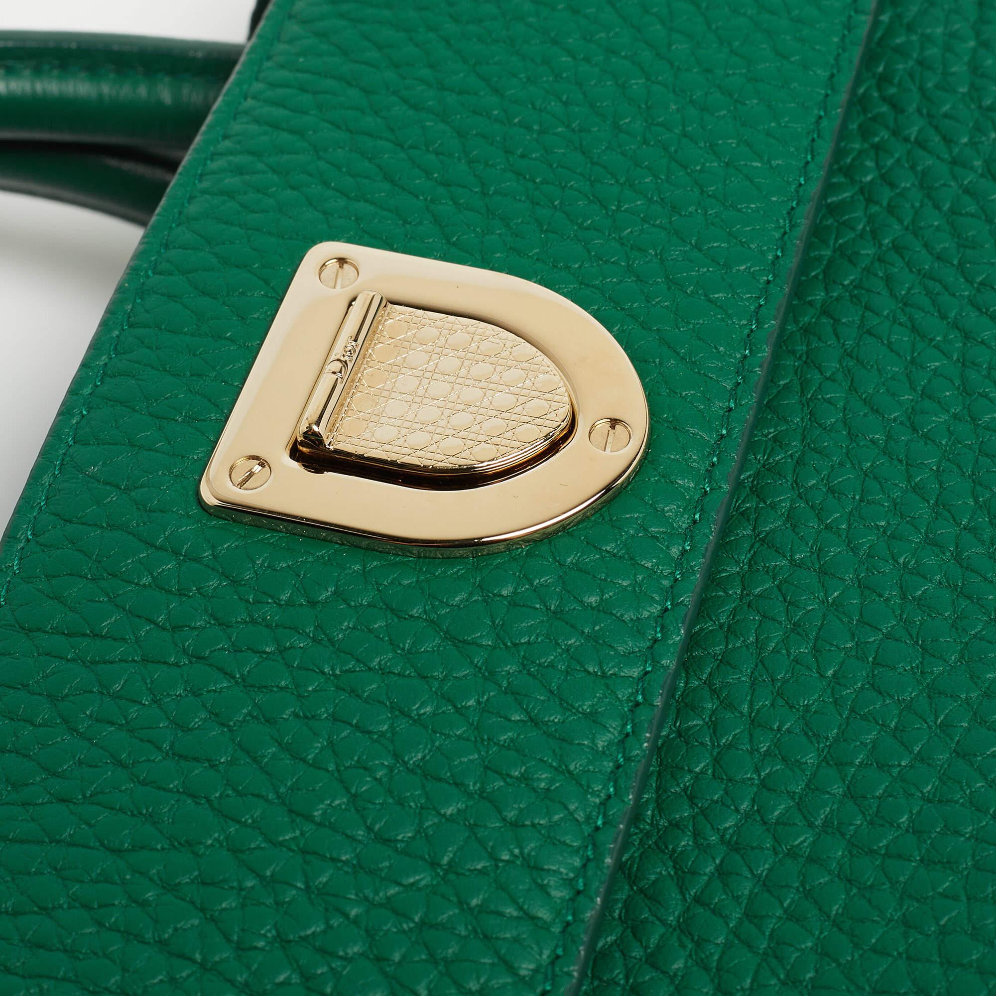 Dior Green Leather Mini Diorever Top Handle Bag 8