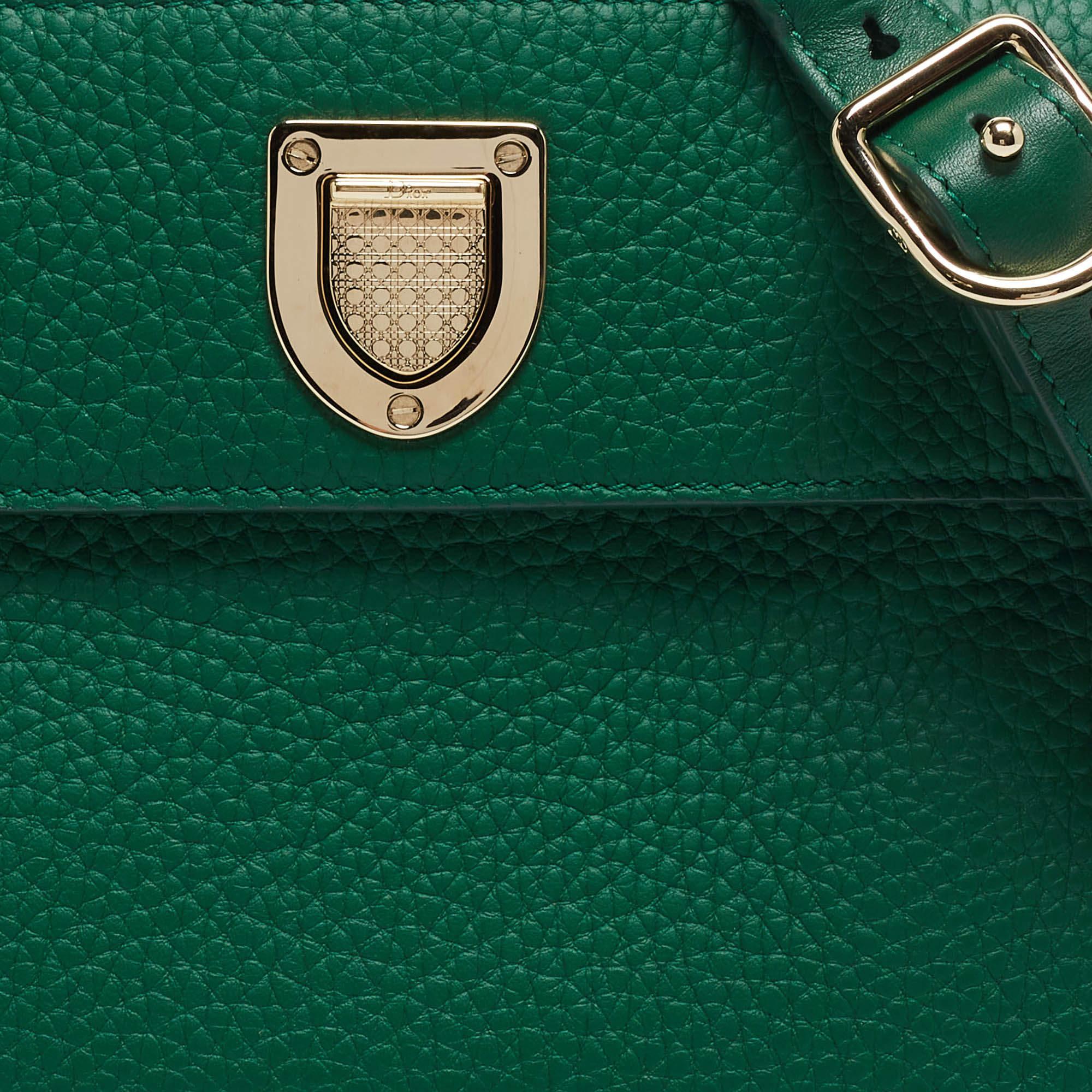 Dior Green Leather Mini Diorever Top Handle Bag 9