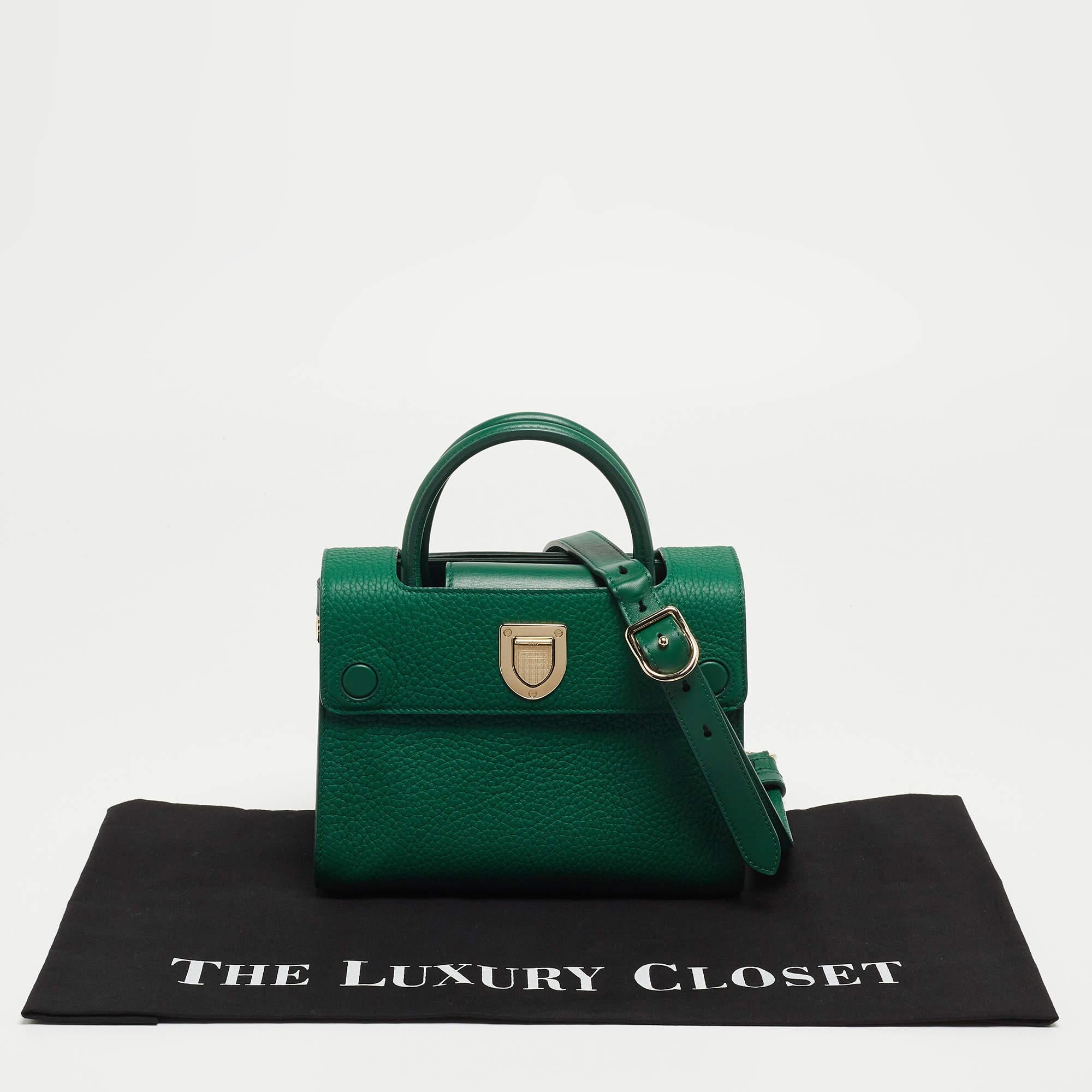 Dior Green Leather Mini Diorever Top Handle Bag 10