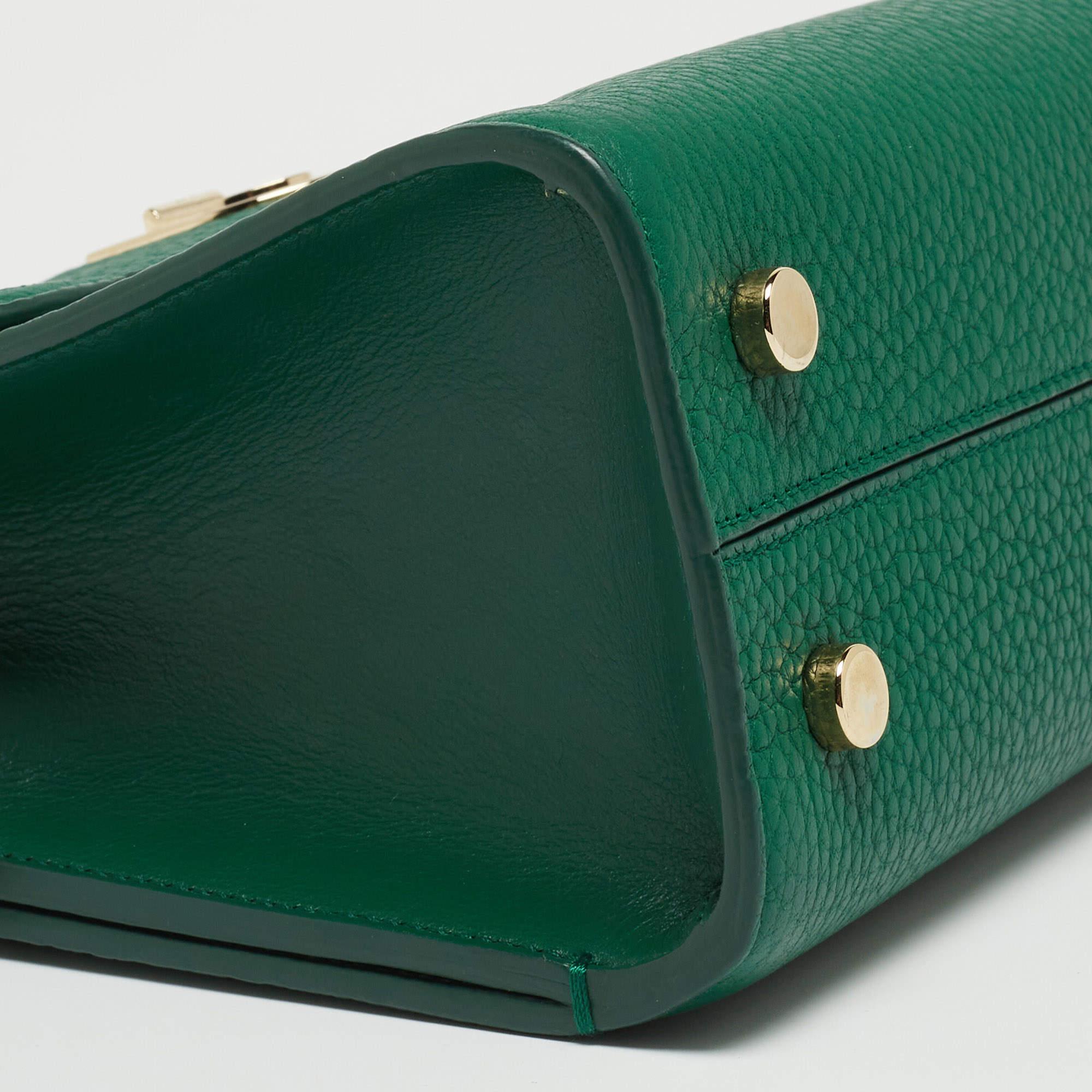 Women's Dior Green Leather Mini Diorever Top Handle Bag