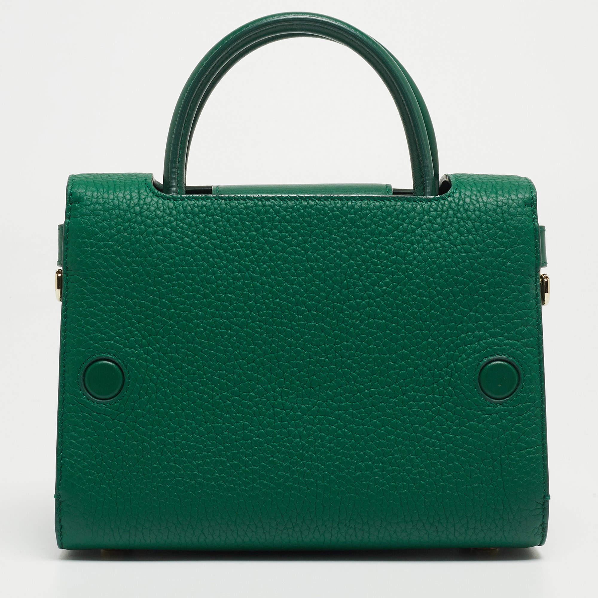 Dior Green Leather Mini Diorever Top Handle Bag 2