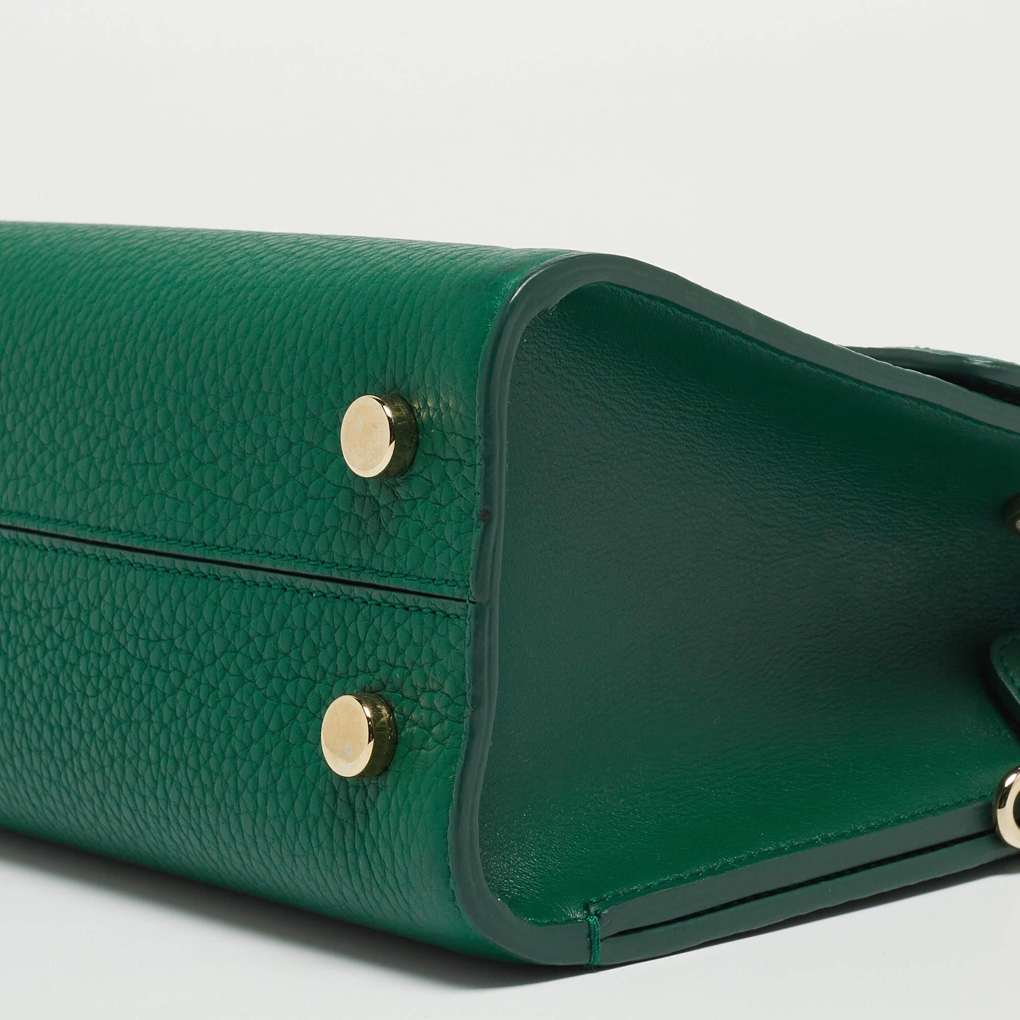 Dior Green Leather Mini Diorever Top Handle Bag 3