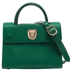 Dior Green Leather Mini Diorever Top Handle Bag