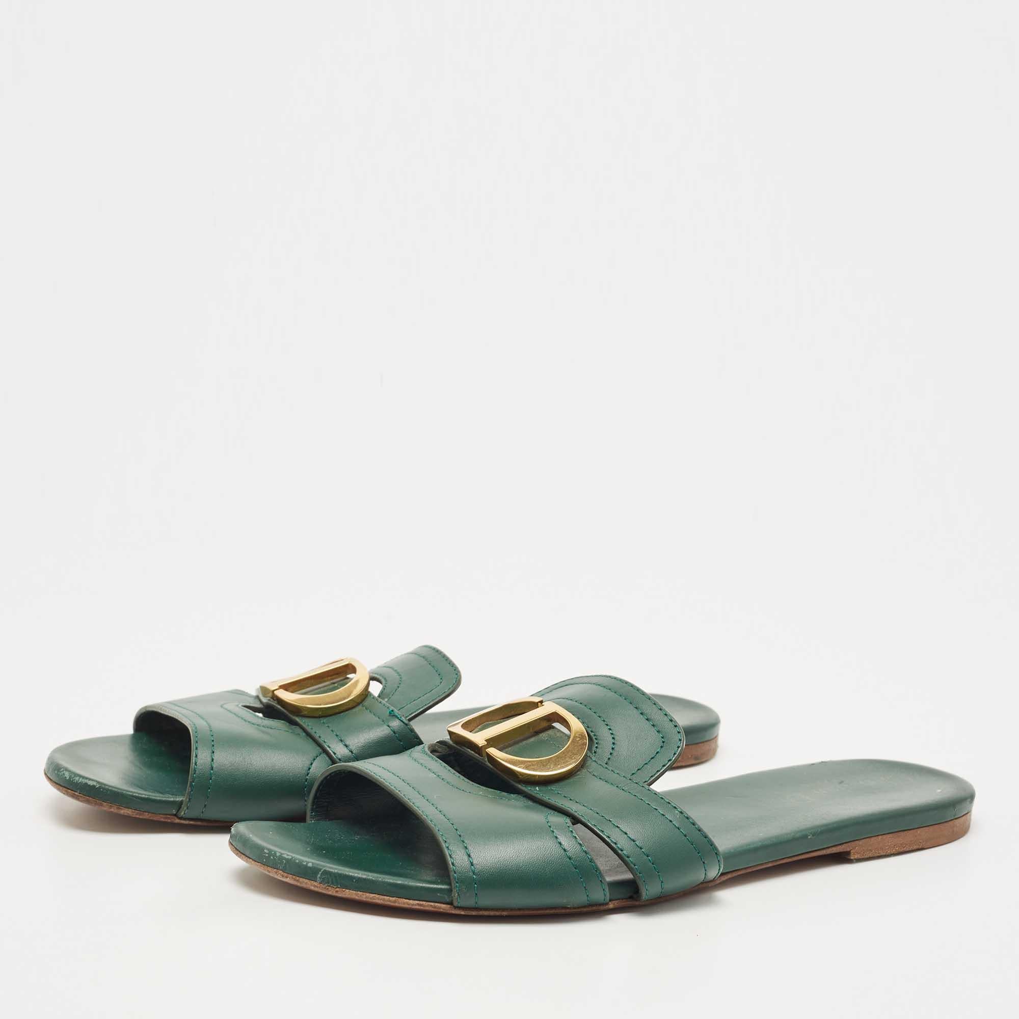 green christian dior sandals