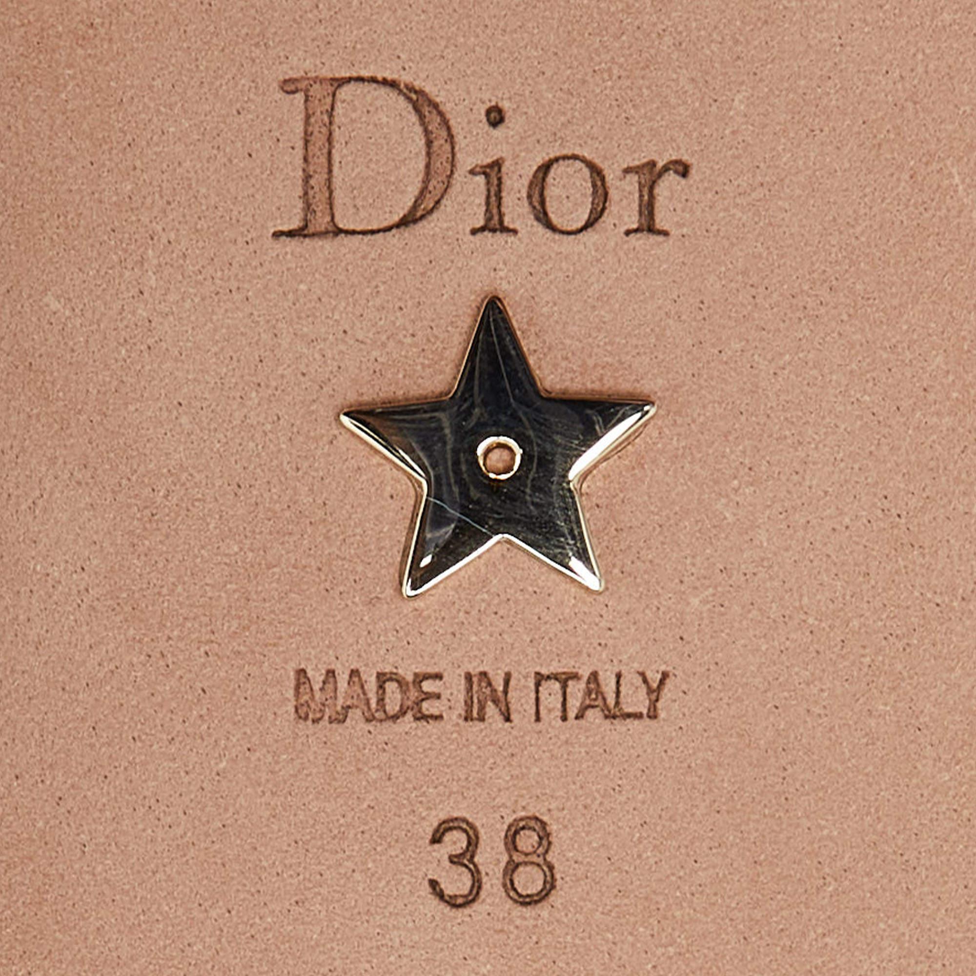 Dior Green Logo Embroidered Canvas Dway Slide Sandals Size 38 3