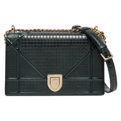 Dior Green Patent Leather Medium Diorama Shoulder Bag