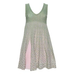 Dior Green & Pink Lurex Knit Flared Tent Dress S