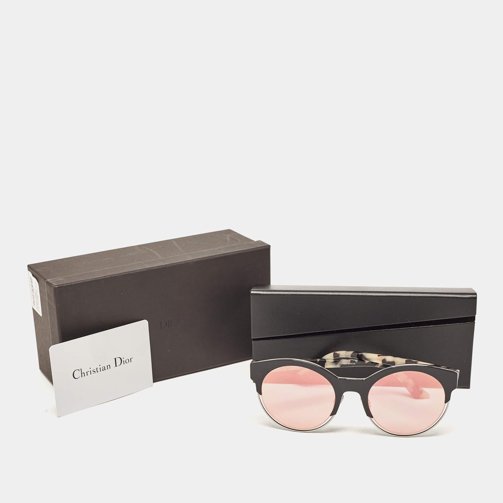 Women's Dior Green/Pink Mirrored DiorSideral1 Round Sunglasses