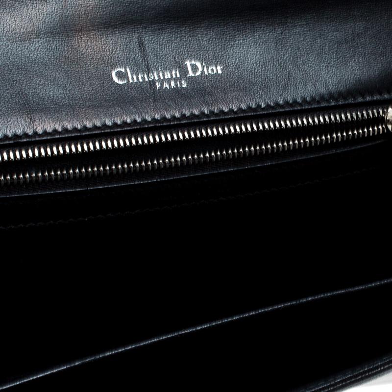 Dior Green Printed Leather Large Diorama Stitch Detail Flap Shoulder bag 1